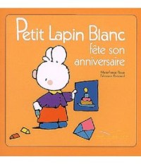 Image of petit lapin blan fete son anniversaire