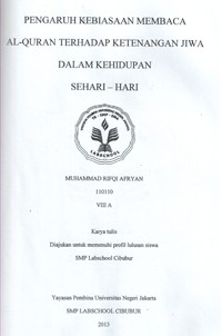 Image of Pengaruh Kebiasaan Membaca Al-Quran Terhadap Ketenangan Jiwa Dalam Kehidupan Sehari-hari