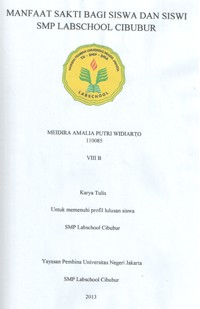 Image of Manfaat SAKTI Bagi Siswa dan Siswi SMP Labschool Cibubur